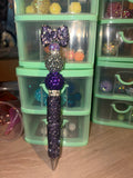 Purple Bow Beaded Pen