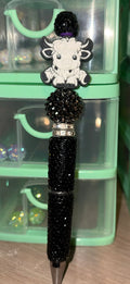 Highland Cow Beaded Pen